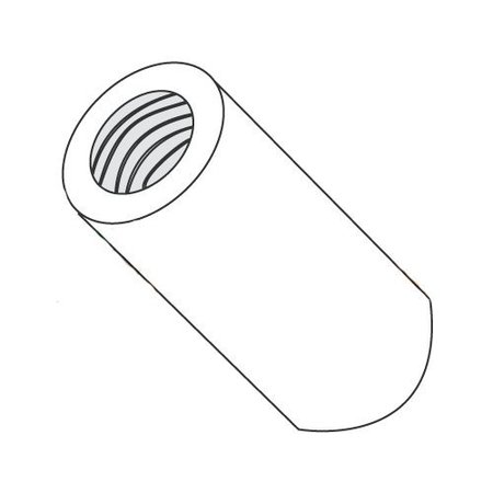 NEWPORT FASTENERS Round Standoffs, #6-32 Thrd Sz, 1/4 in Bd L, Nylon Plain, 1/4 in OD 156455